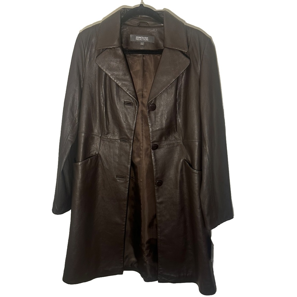 Genuine leather jacket KENNETH COLE x Wilson’s Leather Brown L *READ
